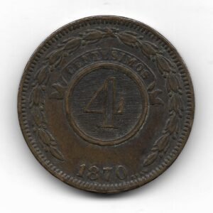 Paraguay 4 Centesimos 1870 Shaw KM4 MB+