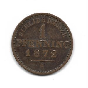 Alemania Prusia 1 Pfennig 1872A KM480 MB+