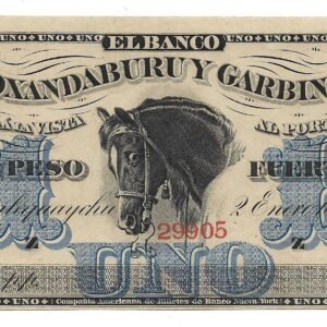 Argentina Banco Oxandaburu y Garbino 1 Peso Fuerte 1869 S1791 SC