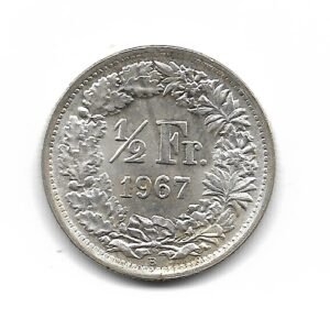 Suiza 1/2 Franco de Plata 1967 KM23 SC-