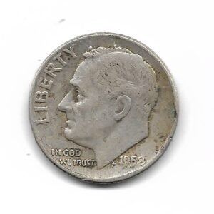 Estados Unidos Dime de Plata 1958D KM195 MB