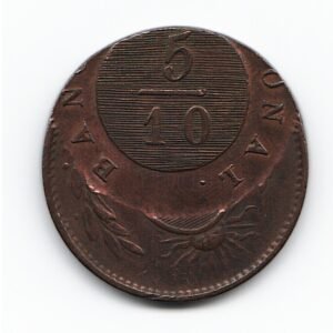 Buenos Aires 5 Decimos 1827 Descentrada y Cospel Visible de 1 Decimo 1822