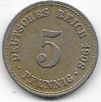 Alemania 5 Pfennig 1908A KM11 MB