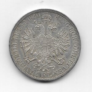 Austria 1 Florin de Plata 1860A KM2219 EXC