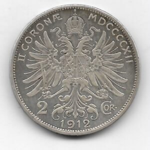 Austria 2 Corona de Plata 1912 KM2821 MB+