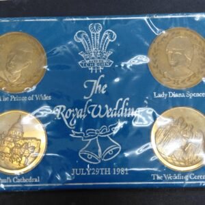 Gran Bretaña set 4 Medallas 1981 Aniversario Boda Real Carlos y Diana