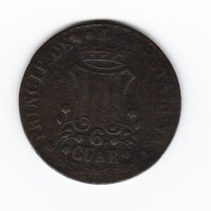España Cataluña 6 Cuartos 1844 KM128 MB-