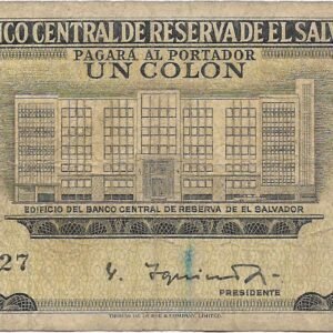 El Salvador 1 Colon 1963 P100 B+