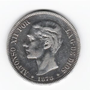España 5 Pesetas de Plata 1878 *78 DE-M KM676 MB+