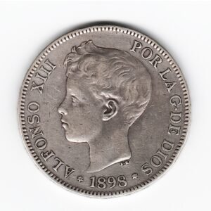 España 5 Pesetas de Plata 1898 *98 SG-V KM707 MB+
