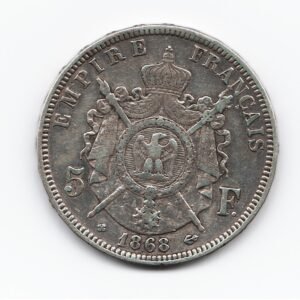 Francia 5 Francos de Plata 1868BB Napoleon III KM799 MB+