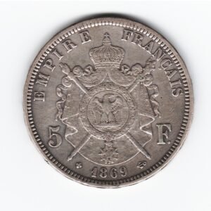 Francia 5 Francos de Plata 1869BB Napoleon III KM799 MB+