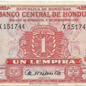 Honduras 1 Lempira 1961 P54Aa MB+
