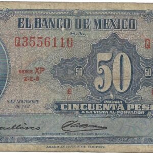 Mexico 50 Pesos 8-11-1961 P49m MB-