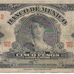 Mexico 5 Pesos 8-11-1961 P60g MB