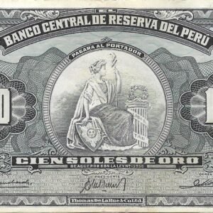 Peru 100 Soles de Oro 1964 P86 EXC