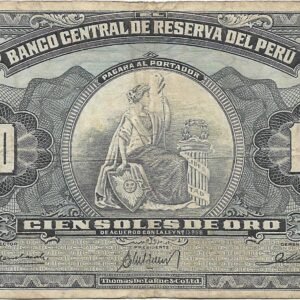 Peru 100 Soles de Oro 1964 P86 MB+