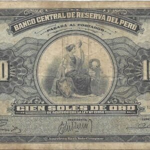 Peru 100 Soles de Oro 1962 P90a MB-
